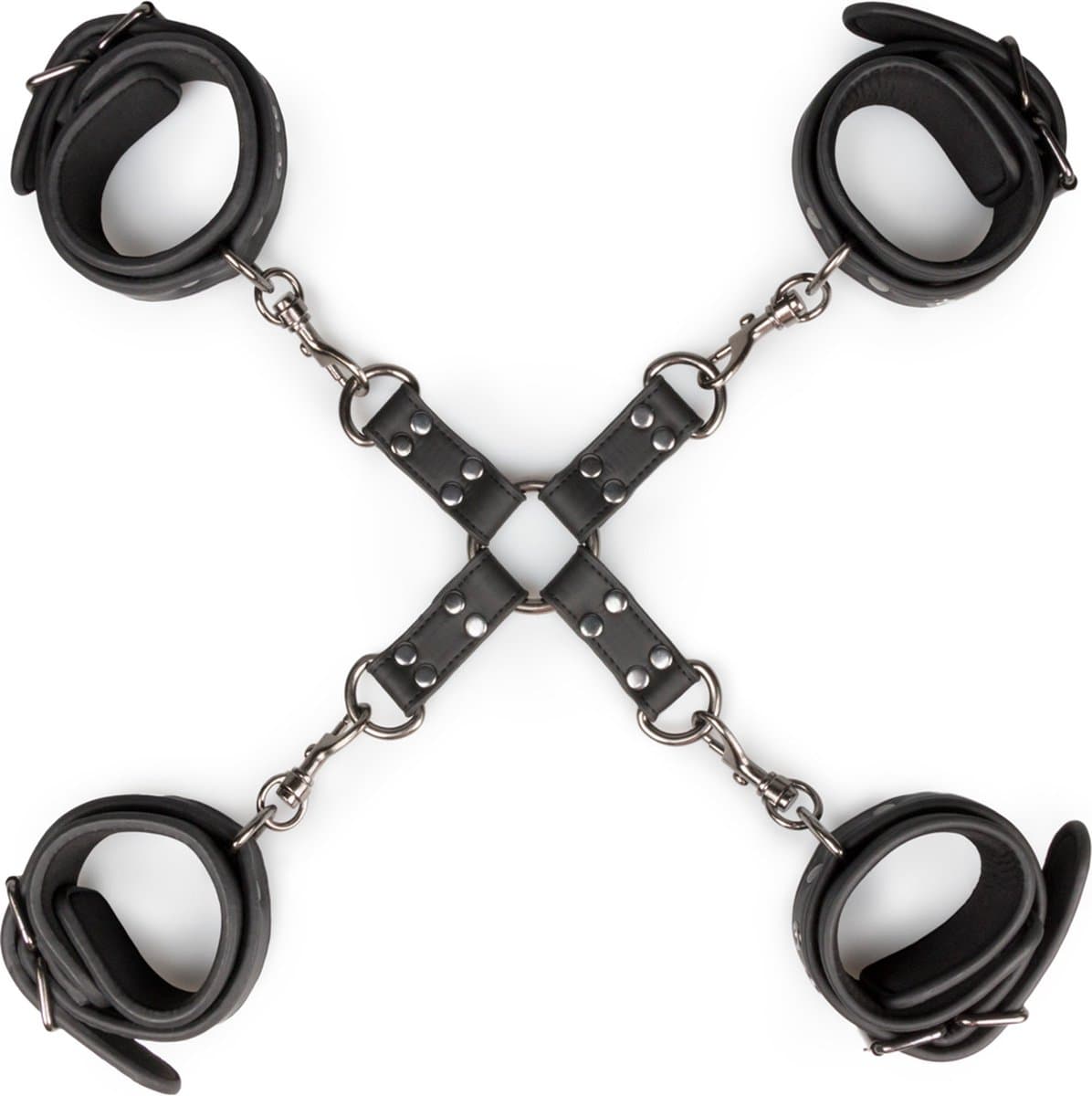 EasyToys - Fetish Set met Halsband, Enkelboeien en Handboeien - Duurzaam - Bondage Set - BDSM Set - Bondage Sex Toys voor Vrouwen en Mannen - Zwart — afbeelding 1