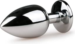 Zilverkleurige metalen buttplug met transparant kristal — thumbnail 3