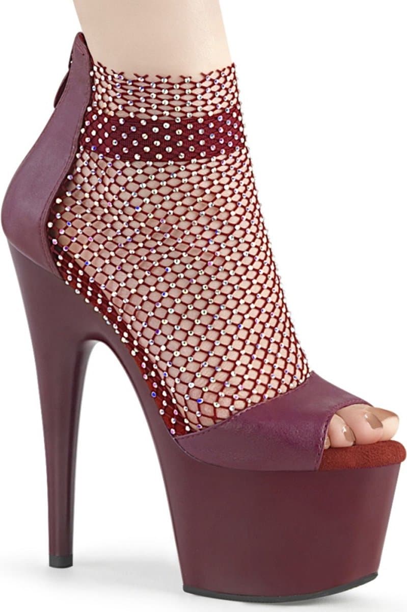 Pleaser - ADORE-765RM Plateau Laarzen, Paaldans schoenen - Paaldans schoenen - 36 Shoes - Bordeaux rood — afbeelding 1