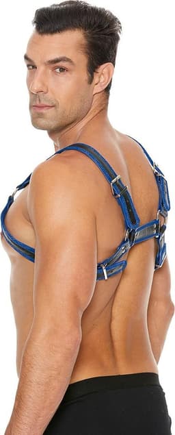 Shots - Ouch! Leren Bulldog Harnas met Gespen - L/XL blue L/XL — thumbnail 7