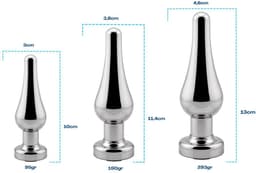 Cupitoys® Metalen buttplug - Zilver - Diamant blauw - Taps - Medium - Sex toys voor vrouwen - Sex toys voor mannen - Buttplugs — thumbnail 2