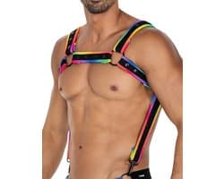 Cut4Men - Fetish Harnas - Tuigje - Neo - Zwart/Multicolour