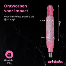 Eroticon Dildo - Roze - 19 CM - Voor de Eroticon seksmachine - Opzetstuk - Accessoire - 3XLR opzetstuk — thumbnail 5