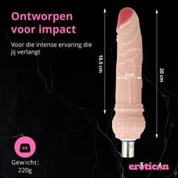 Eroticon Dildo - Realistisch - Voor Vaginaal en Anaal - 20 CM - Opzetstuk Eroticon Sex Machine - Accessoire - 3XLR opzetstuk — thumbnail 6