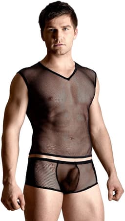 SoftLine Collection visnet heren set: shirt en slip zwart XL — thumbnail 1