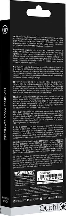 Teasing Wax Candles Large - Parafin - 4-pack - Black — thumbnail 3