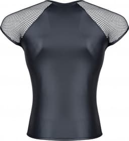 Regnes Fetish Planet – Wetlook & mesh T-shirt met raglanmouwen voor heren – Zwart - Maat XL — thumbnail 2