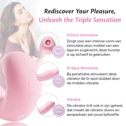 Fae® Vibrator voor Vrouwen - Clitoris & G spot Stimulator - Zuig en druk functie - Penetratie Dildo - Sex Toys voor Vrouwen en koppels - Seksspeeltjes - Thrive Series - Blushing Bride — thumbnail 4
