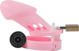 Banoch | Cockcage Pink | siliconen | roze Chastity Cage met 5 ringen | medium / large — thumbnail 1