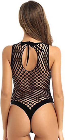 Erotische Fishnet Body I Lingerie Set I Uitdagend I Sexy Erotisch Ondergoed I One Size M/L I Met Halternek I Zwart — thumbnail 3