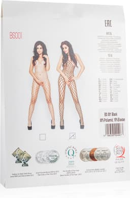 Net bodystocking met grote gaten - Zwart — thumbnail 6