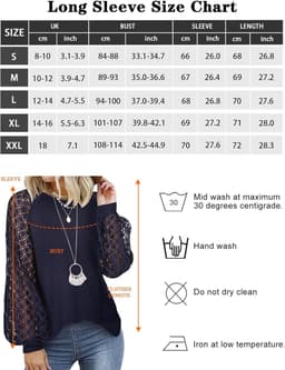 Elegante Dames T-shirt met Lange Mouwen en Kant - Casual & Losvallend — thumbnail 4