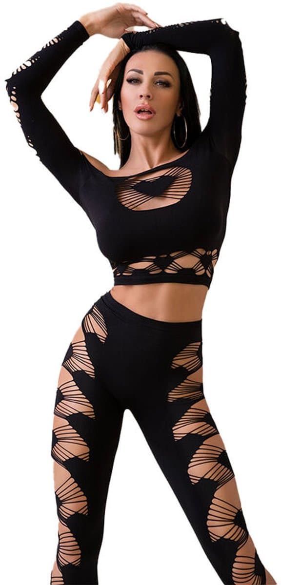 Chilirose - Cr 4436 Top & Leggins Black S/L — afbeelding 1