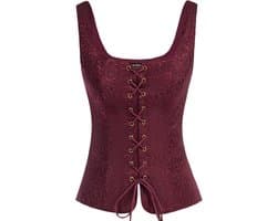 Corset Top Renaissance Piraten Kostuum Dames met Vetersluiting