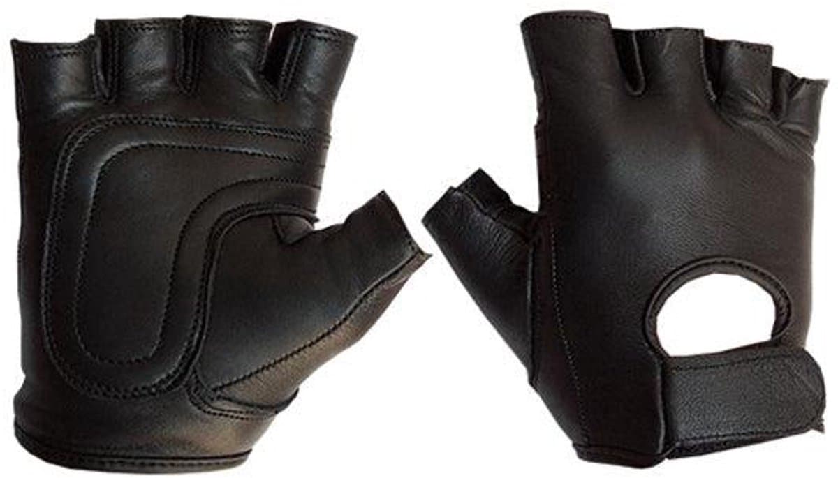 Mister B - Leren Handschoenen zonder Vingers - Zwart XL — afbeelding 1