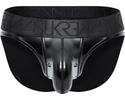 SUKREW FETISH Wet Look Classic Brief Fetish Black - MAAT XL - Heren Ondergoed - Slip voor Man - Mannen Brief