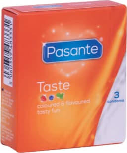 Pasante Taste - Condooms - Mix van Smaken - Gekleurd & Geurend - 3 stuks — thumbnail 2
