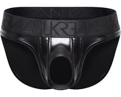 SUKREW Wet Look U-Style Brief - MAAT S - Erotisch Heren Ondergoed - Slip voor Man - Sexy mannen Slip