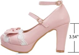 Leuke Boog Hakken Mary Janes Schoenen voor Dames - Jurk Platform Strappy Hoge Hakken Kawaii — thumbnail 2