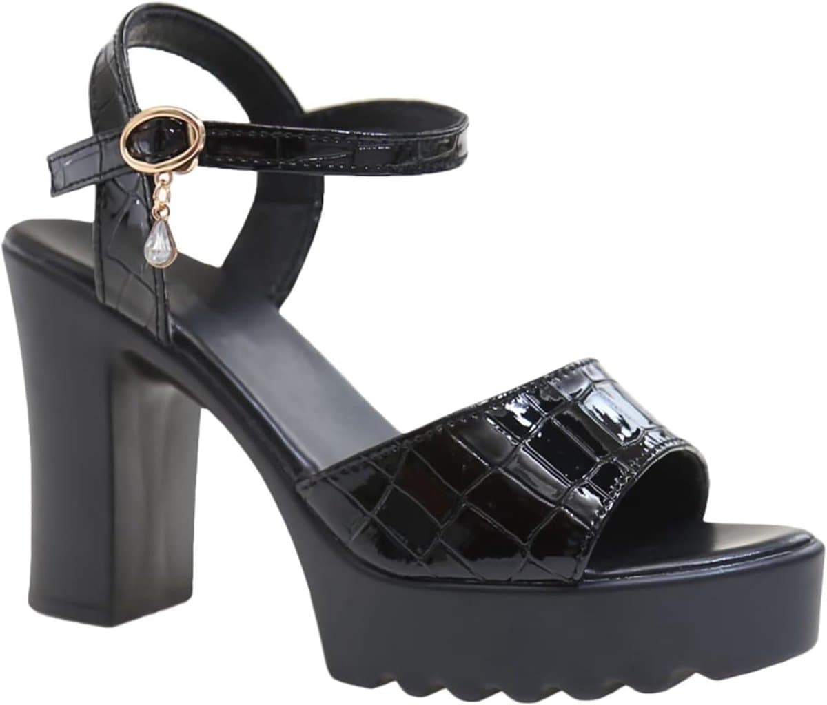 Sandalen met Plateau - Hoge Hakken - Feestelijke Gelegenheden - Verstelbare Enkelband - 10cm Hak 3cm Plateau — afbeelding 1