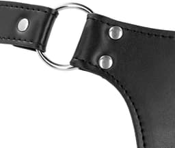 PU Leather Chastity Belt with Straps - Black — thumbnail 11