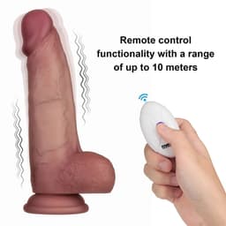 LoveToy - Sliding Skin Vibrerende Dildo Pro II - Met Afstandsbediening - 20 cm - Lichte Huidskleur — thumbnail 11