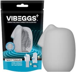 VIBEGGS - Twisty Tongues - Vibrerende Masturbatie Sleeve èn Vinger Vibrator - Wit — thumbnail 1