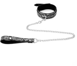 Kiotos - Collar En Leiband - Reptielenprint - Zwart/Zilver — thumbnail 2