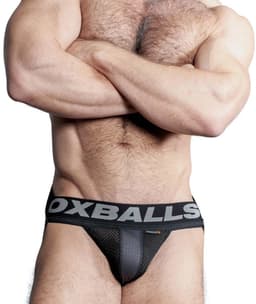 Oxjok Airmesh - Upthrust Slider Semi-Transparante Jockstrap - Tar Black XL — thumbnail 1
