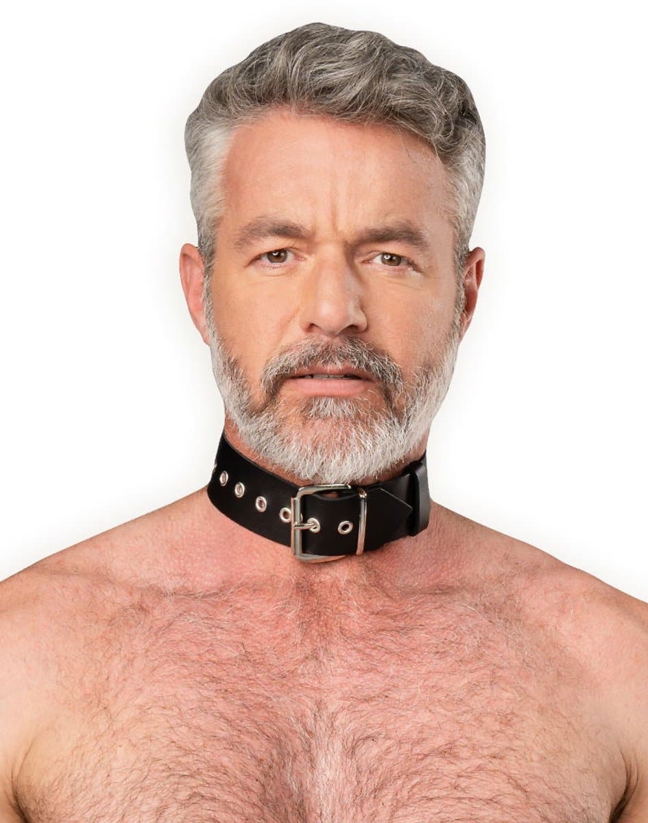 Rimba - Lederen Collar met Metalen Gesp - Zwart — afbeelding 1