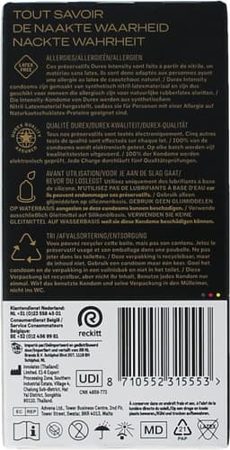 Durex Intensity Condooms 10st - Nieuwste generatie ultradunne, latexvrije condooms voor mannen – Gedeelde lichaamswarmte — thumbnail 6