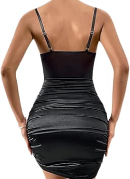 Sexy Zwarte Jurk Dames – Sexy Lingerie – Erotische lingerie – Lingerie Erotisch – Kant & Satijn Bodycon Jurk – Boudoir Lingerie Look – Corset Jurk – Madam Hommard – Clubwear – Festival Verleidelijke Mini Dress – Dare to Undress – Maat XS, S, M, L, XL — thumbnail 7