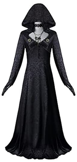 Vampire Madam Gothic Kostuum met Kap voor Dames - Cosplay Outfit voor Halloween en Carnaval — thumbnail 4