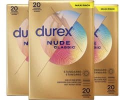 Durex Condooms Nude 20st - 3 Stuks - Voordeelverpakking