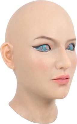 Siliconen - Vrouwelijk - Masker - Gezicht - 100% Hypoallergene Medische Siliconen - Neutraal - Realistisch - Crossdresser - Transgender - Mastectomie - Hoofd - Gezichtsmasker - Female Face — thumbnail 2