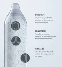 LELO HEX Respect XL - condooms - 58 mm - 3 stuks — thumbnail 2