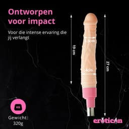 Eroticon - Siliconen Dildo 19.5cm Inbreng - 4cm Dik - Voor Eroticon Sexmachine - 3XLR aansluiting — thumbnail 2
