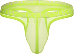 SUKREW Sheer Low-rise Thong Acid Yellow - MAAT XXL - Erotisch Heren Ondergoed - String voor Man - Sexy mannen String — thumbnail 1