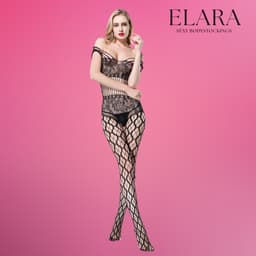 Elara - Nerina - Bodystocking - Rekbare Erotische Lingerie met Open Kruis - Catsuit - S t/m XL - Sexy Dames Lingerie - Bodysuit — thumbnail 5