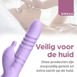 Sinsaa Rabbit Vibrator voor Vrouwen - Tarzan Vibrator met 10 Vibratiestanden - G-Spot & Clitoris Stimulator - 3in1 Vibrators - Dildo met 6 Pulsatiestanden - Seksspeeltjes voor Koppels - Sex Toys voor Vrouwen - Inclusief glijmiddel — thumbnail 6