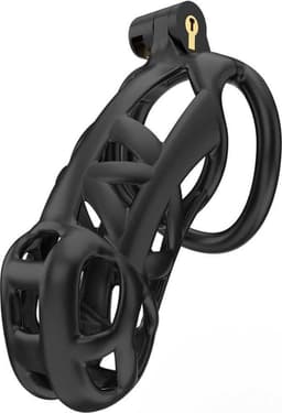 Rimba Toys - P-Cage PC01 - Kunststof Kuisheidskooi - Peniskooi - Chastity - Zwart - Verkrijgbaar in 3 maten — thumbnail 1