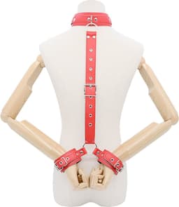 Erotische Nekriem Met Handboeien - Seksspeeltjes Voor Koppels - SM Bondage - Sex Toys - BDSM Set - Rood — thumbnail 2