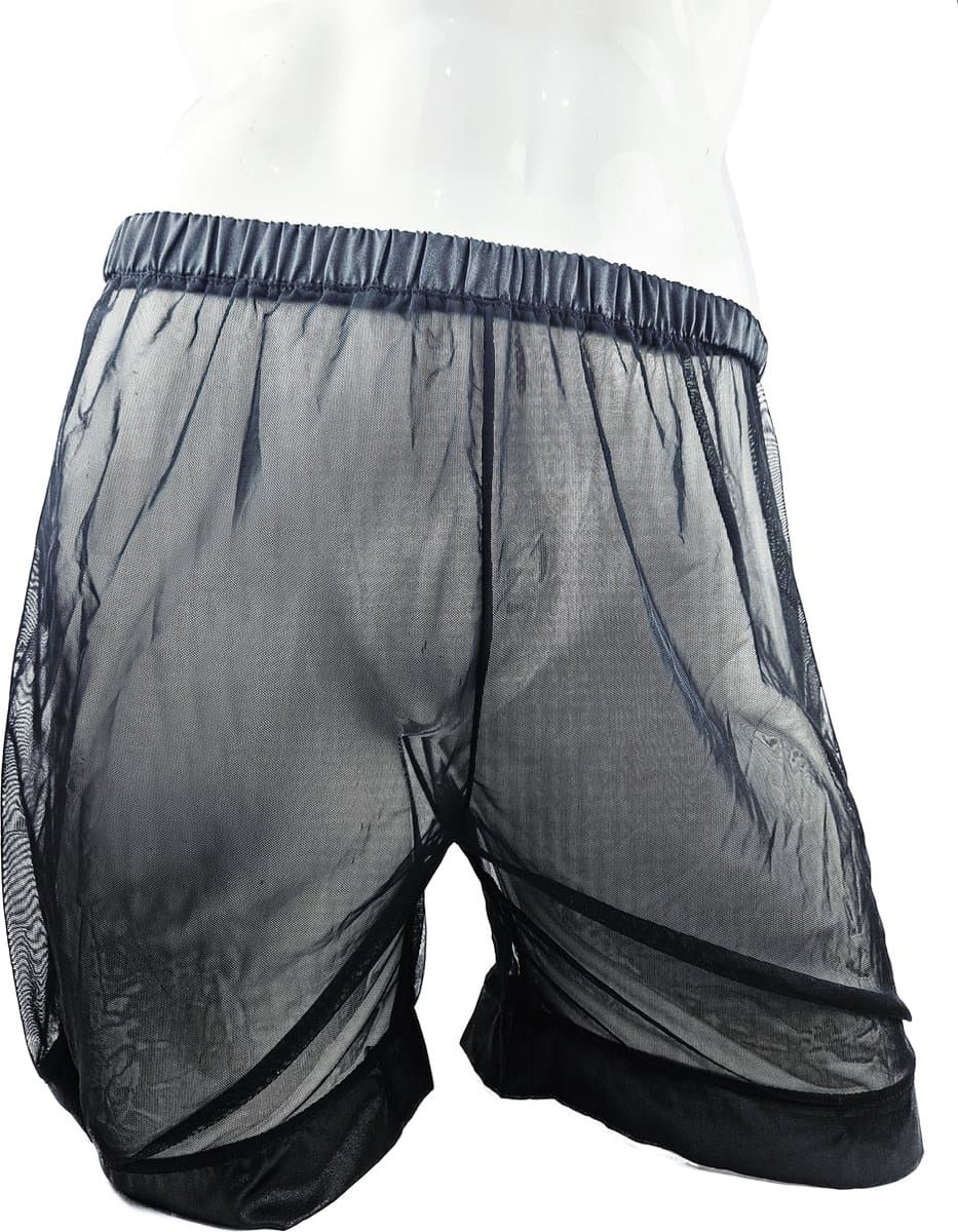 BamBella ® - Boxer short -Maat L/XL Sexy Zwart Erotische kant doorzichtige onderbroek Heren — afbeelding 1