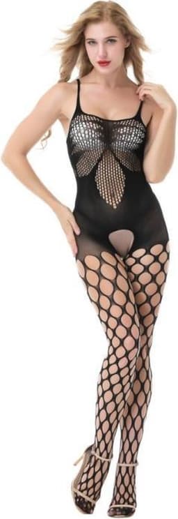 Body Pleasure Open Arm Bodystocking – One Size – TL63 — thumbnail 2