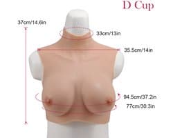 Siliconen borsten- D cup- Nep Borsten- 100% siliconen- 2500 gram -Crosdresser- Travestiet- Cosplay-Breastplate-Travestie- Natuurlijke look-