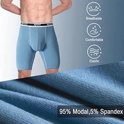 Heren Boxershorts Micro Modal Naadloze U Pouch Lange Been Ondergoed Ademend Anti Schuren Comfortabele Tailleband Sport Reizen — thumbnail 4