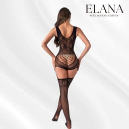 Elana - Zorya - Bodystocking Jarretel-Look - Hoog Uitgesneden Erotische Lingerie met Open Kruis - Catsuit - S t/m XL - Sexy Dames Lingerie - Bodysuit — thumbnail 18