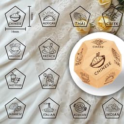 TTGoods - Houten Voedsel Beslissing Dobbelstenen Set voor Verjaardag, Huwelijk of Datum Nacht. Grappige Cadeau Doos voor Man en Vrouw. — thumbnail 2