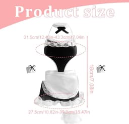 Ronte - Kanten Sexy Dienstmeisjesjurk voor Dames - Cosplay Rollenspel - Rugvrij - Halloween Kerstmis - Zilver - Maat M — thumbnail 4