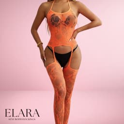 Elara - Calindra - Bodystocking Erotische Lingerie met Open Kruis - Catsuit - S t/m XL - Sexy Dames Lingerie - Mint — thumbnail 1